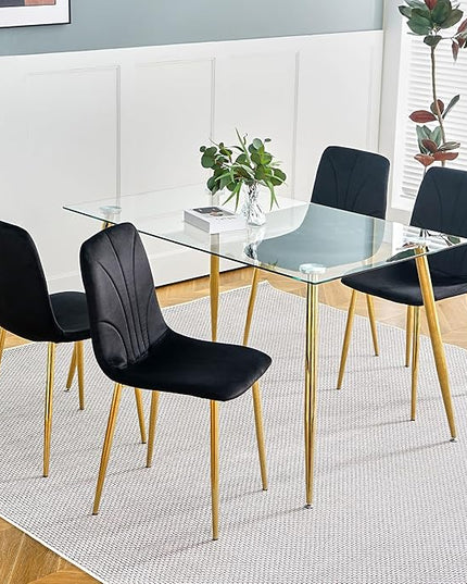 NicBex Haerin-SD-00368-LWJ Dining Chairs, 33.9"x18.1"x17.3", Black - LeafyLoom