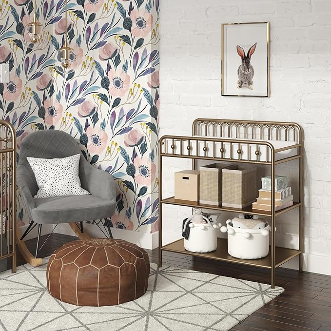 Little Seeds Monarch Hill Ivy Metal Changing Table, Gold - LeafyLoom