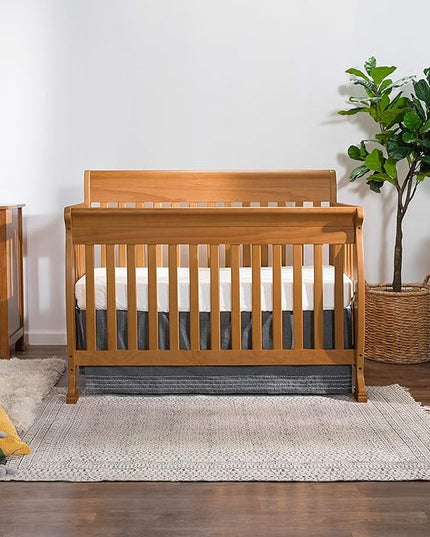 DaVinci Kalani 4-in-1 Convertible Crib in Chestnut, Greenguard Gold Certified - LeafyLoom