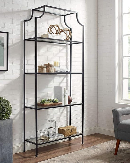 Crosley Furniture Aimee Etagere Bookcase, Oil-Rubbed Bronze - LeafyLoom