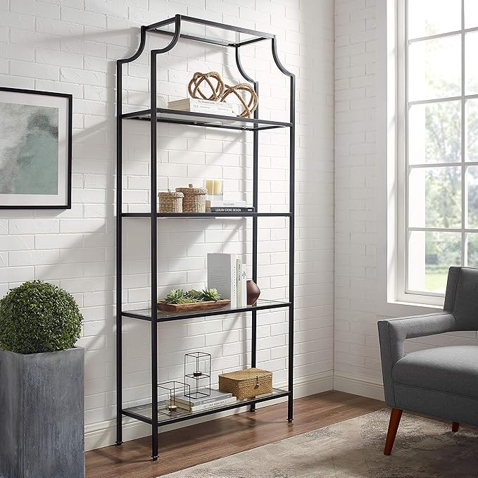 Crosley Furniture Aimee Etagere Bookcase, Oil-Rubbed Bronze - LeafyLoom