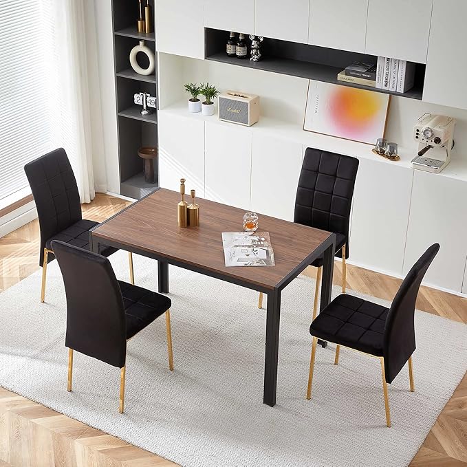 NicBex Haerin-SD-00337-LWJ Dining Chairs, 20.3"x16.1"x36.2", Black - LeafyLoom