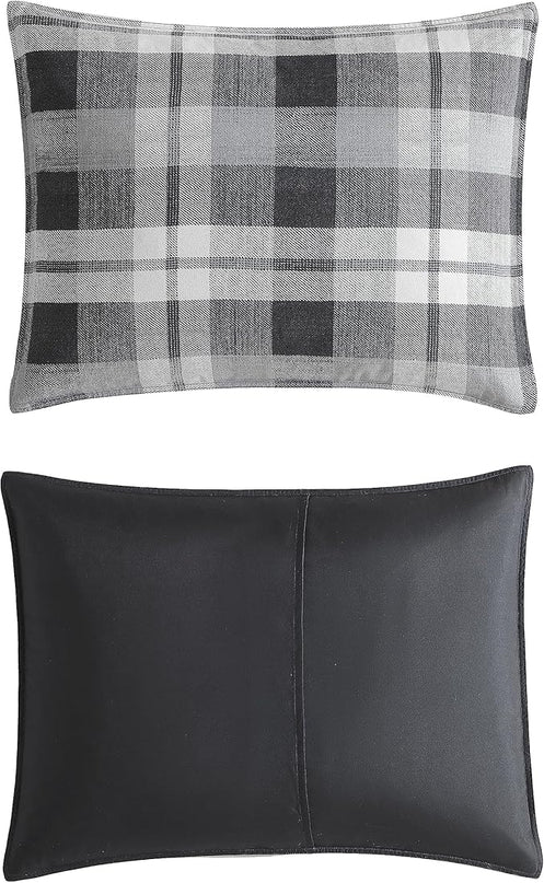 Nautica- Twin XL Comforter Set, Reversible Microsuede Bedding with Matching Sham(s), Casual Home Decor (Crossview Plaid Charcoal, Twin XL) - LeafyLoom
