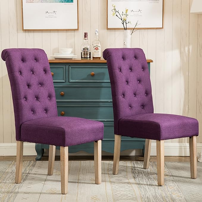 NicBex Haerin-SD-00143-LWJ Dining Chairs, 26"x18"x39.2", Purple - LeafyLoom