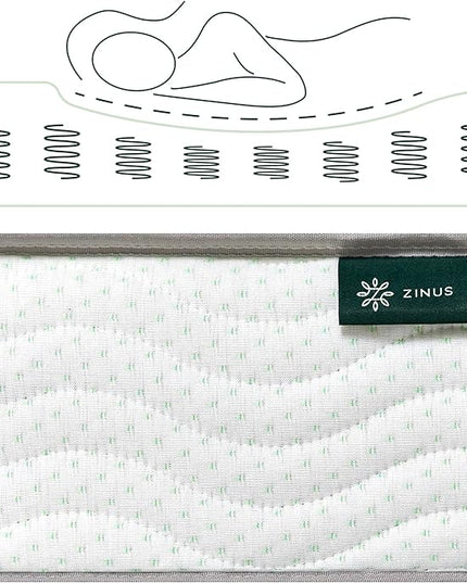 ZINUS 6 Inch Foam and Spring RV Mattress, Short Queen Size for RVs, Campers & Trailers, Mattress in A Box, White - LeafyLoom