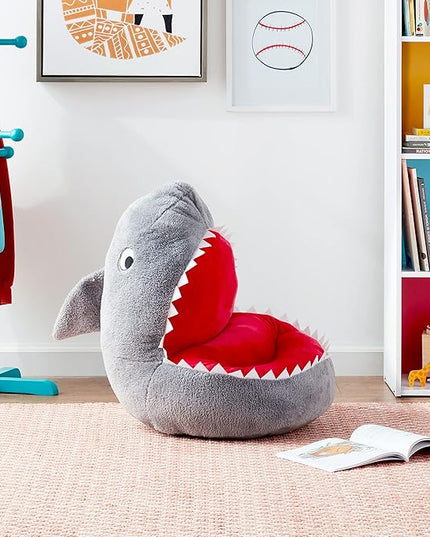 Trend Lab Shark Toddler Chair Plush Character Kids Chair Comfy Furniture Pillow Chair for Boys and Girls, 21 x 19 x 19 inches - LeafyLoom