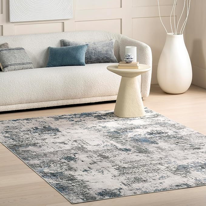 NuLoom Dali Abstract Machine Washable Area Rug, 9x12, Grey - LeafyLoom