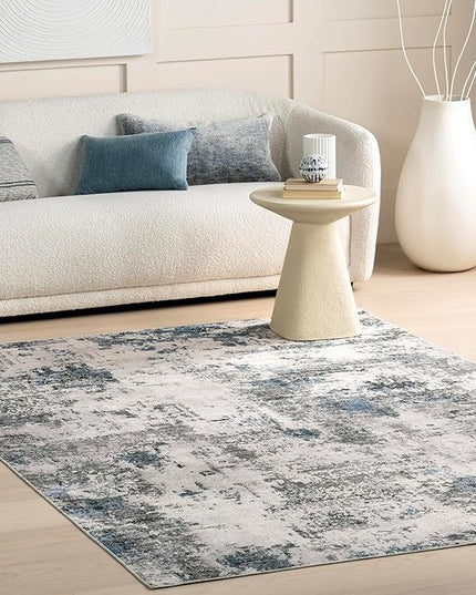 NuLoom Dali Abstract Machine Washable Area Rug, 6' Square, Grey - LeafyLoom
