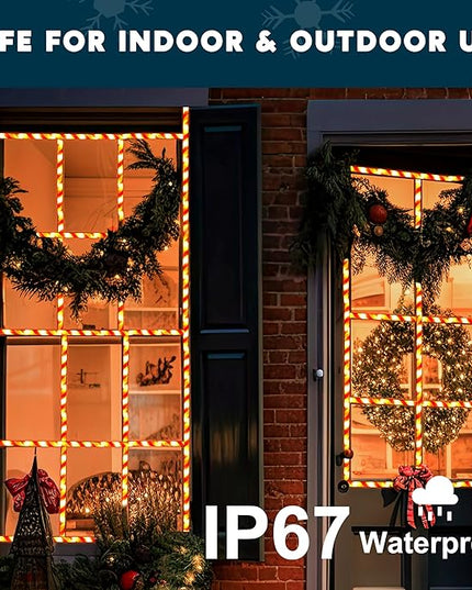 Joiedomi 40FT LED Candy Cane Rope Lights, Waterproof Outdoor 360 LED Christmas Decor Lights for Garden Yard Party Xmas Christmas Holiday Decorations Joiedomi