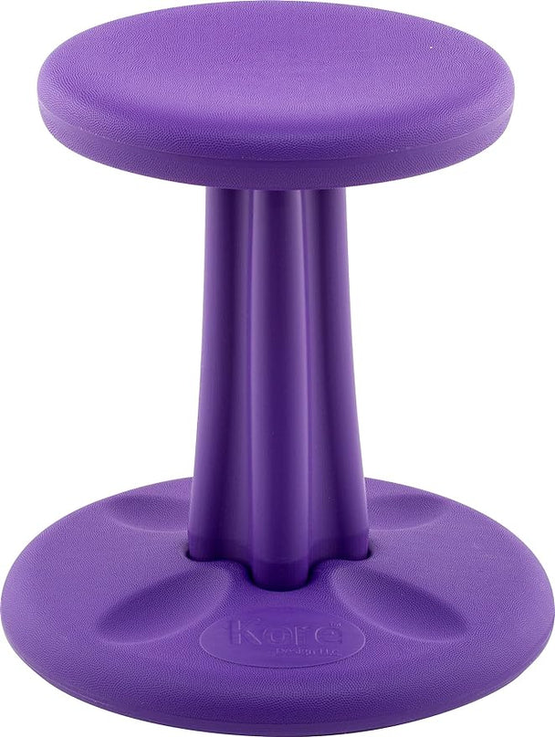Kore Kids Wobble Chair - Flexible Seating Stool for Classroom & Elementary School, ADD/ADHD - Made in The USA - Age 6-7, Grade 1-2, Purple (14in) - LeafyLoom