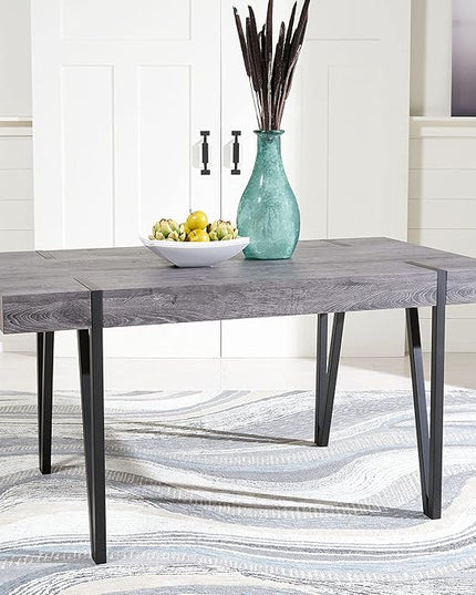 SAFAVIEH Home Collection Alyssa Mid-Century Rustic Industrial Black Oak Dining Room Table DTB7000B, 0 - LeafyLoom