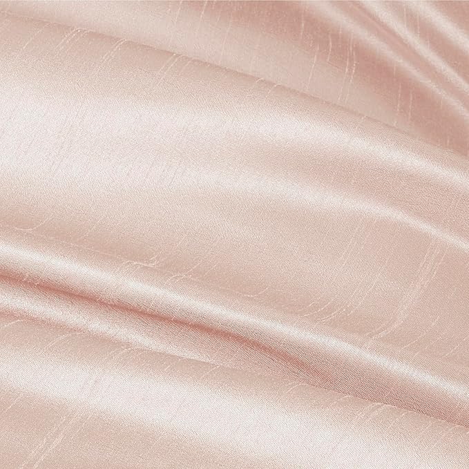 Madison Park Amherst Faux Silk Comforter Set-Casual Contemporary Design All Season Down Alternative Bedding, Matching Shams, Bedskirt, Decorative Pillows, Queen (90 in x 90 in), Blush/Taupe 7 Piece - LeafyLoom