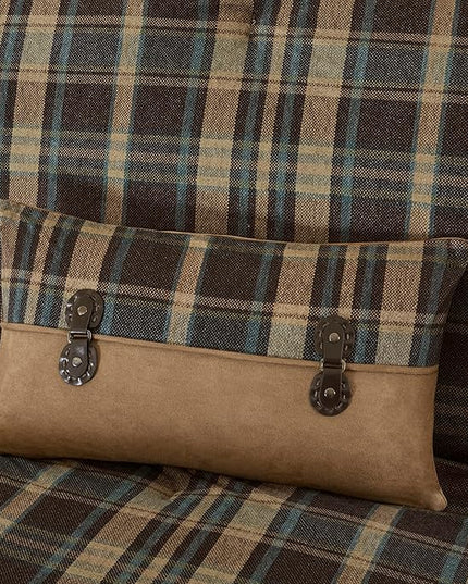 Woolrich Rustic Lodge Cabin Comforter Set - All Season Down Alternative Warm Bedding Layer and Matching Shams, Oversized Queen, Hadley Plaid, Multi - LeafyLoom