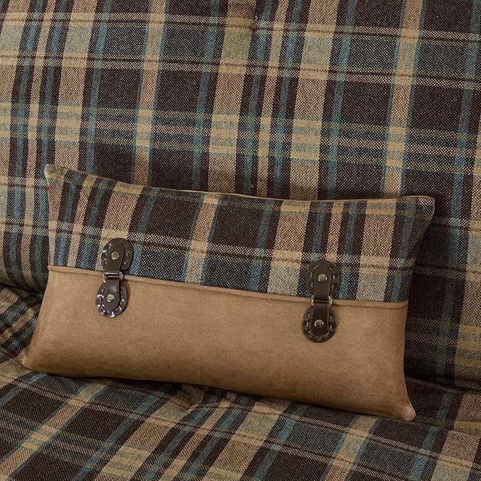 Woolrich Rustic Lodge Cabin Comforter Set - All Season Down Alternative Warm Bedding Layer and Matching Shams, Oversized Queen, Hadley Plaid, Multi - LeafyLoom