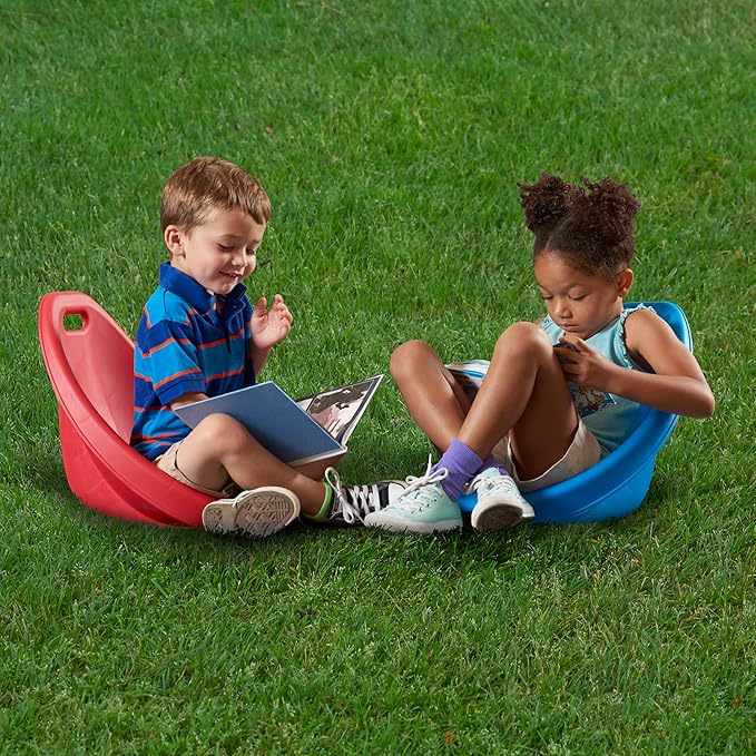 American Plastic Toys Little Kids (2-Pack, Red), Stackable, Lightweight, & Portable, Reading, Gaming, TV, Outdoor & Indoor, 50lb Max Scoop Rocker - LeafyLoom
