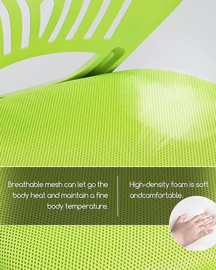 Yaheetech Kids Cute Desk Chair Small Computer Desk Chair for Teens Low-Back Armless Study Chair Swivel Task Chair Bedroom School Chair with Lumbar Support, Green - LeafyLoom