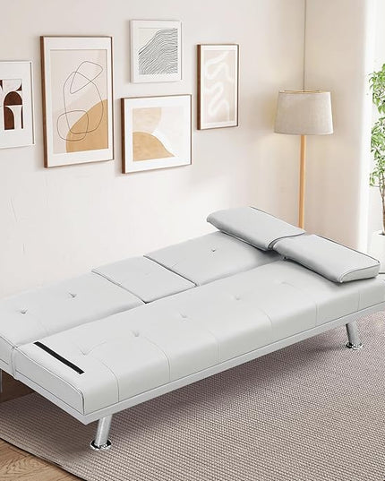 NicBex Rose-SF-00545-DX Sofas, 67" W x 31" D x 33" H, White - LeafyLoom