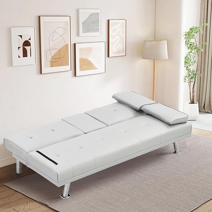 NicBex Rose-SF-00545-DX Sofas, 67" W x 31" D x 33" H, White - LeafyLoom