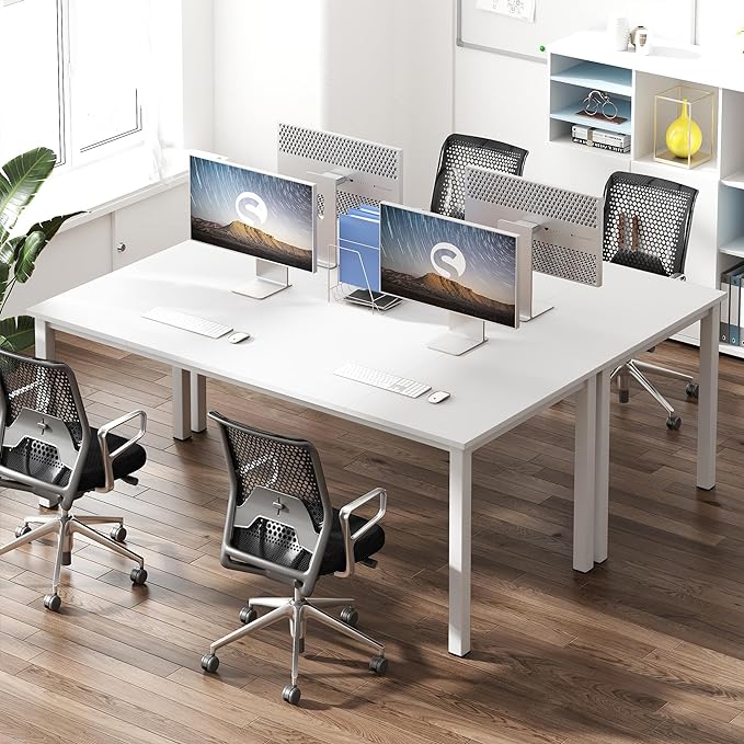 Need 70.8 Inch Executive Office Desk, Large Stylish Computer Desk, Simple Study Writing Desk, Workstation Business Furniture for Home Office, White - LeafyLoom