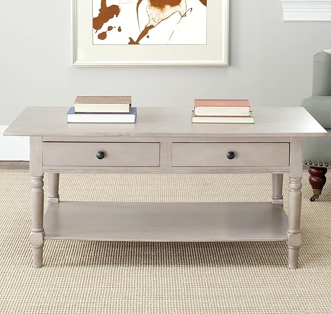 Safavieh American Homes Collection Boris Distressed Black Coffee Table - LeafyLoom