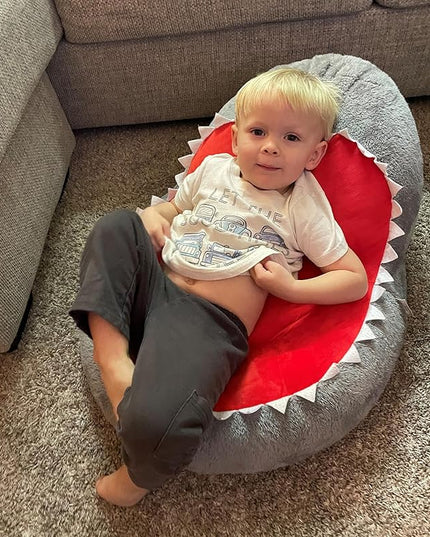 Trend Lab Shark Toddler Chair Plush Character Kids Chair Comfy Furniture Pillow Chair for Boys and Girls, 21 x 19 x 19 inches - LeafyLoom