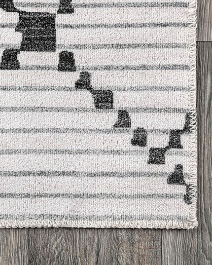 nuLOOM Echo Multi Diamond Machine Washable Ultra Thin Area Rug, 5' x 8', Ivory - LeafyLoom