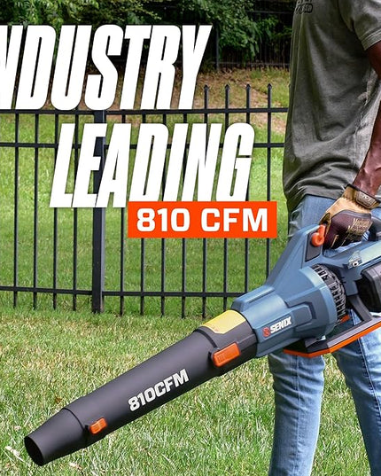 SENIX X6 60 Volt Max* Handheld Cordless Leaf Blower, Up to 810 CFM and 170 MPH, Variable Speed, Cruise Control, Lightweight, includes 4.0 Ah Battery and 3 Amp Charger (BLAX6-M1) - LeafyLoom