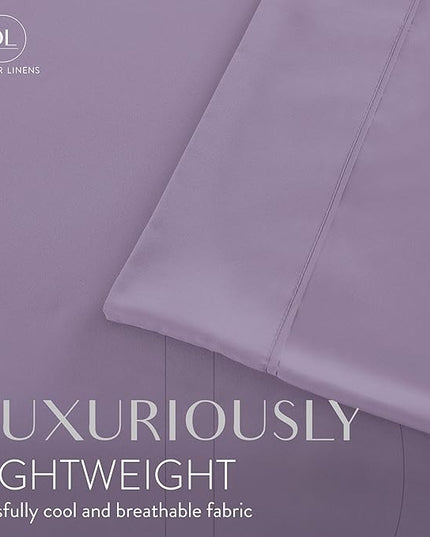 Danjor Linens Queen Sheet Set - 6 Piece Set Including 4 Pillowcases - Deep Pockets - Breathable, Soft Bed Sheets - Wrinkle Free - Machine Washable - Lavender Sheets for Queen Size Bed - 6 pc - LeafyLoom