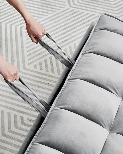 Full Size Pull 3 in 1 Convertible, Fluffy Velvet Loveseat Cama, Lounge Sleeper Sofa with Pullout Bed, Small Futon Couch for Living Room, Bedroom, 55" W, Grey - LeafyLoom