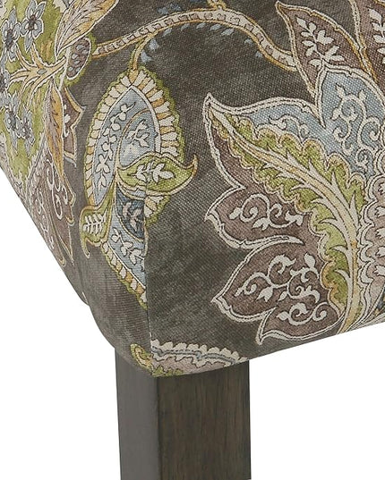 HomePop Parsons Classic Upholstered Accent Dining Chair, Set of 2, Multicolor Gray Floral - LeafyLoom