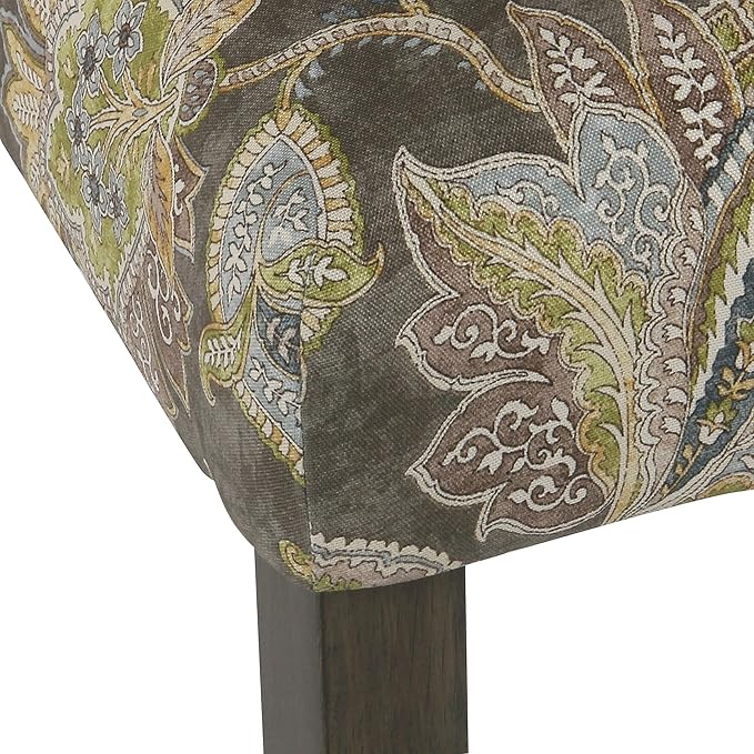 HomePop Parsons Classic Upholstered Accent Dining Chair, Set of 2, Multicolor Gray Floral - LeafyLoom