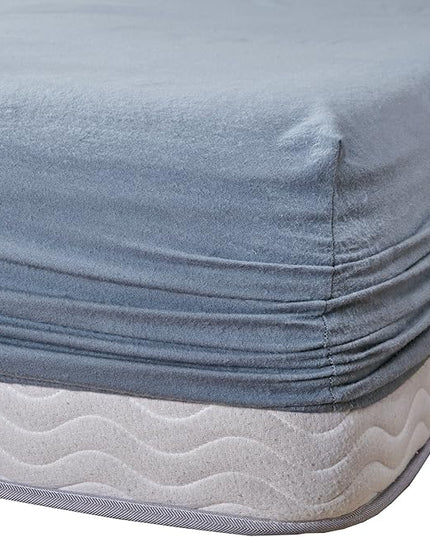 Comfort Spaces Cotton Flannel Breathable Warm Deep Pocket Sheets With Pillow Case Bedding, Twin, Solid Blue, 3 Piece - LeafyLoom