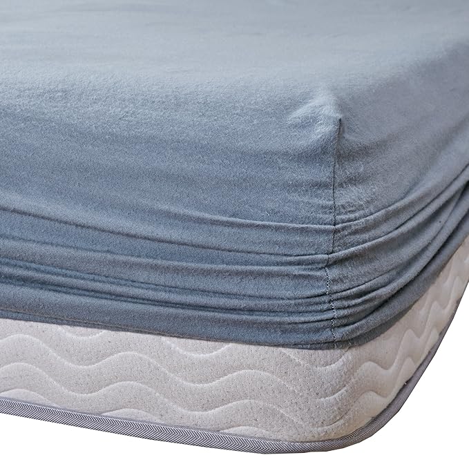 Comfort Spaces Cotton Flannel Breathable Warm Deep Pocket Sheets With Pillow Case Bedding, Twin, Solid Blue, 3 Piece - LeafyLoom