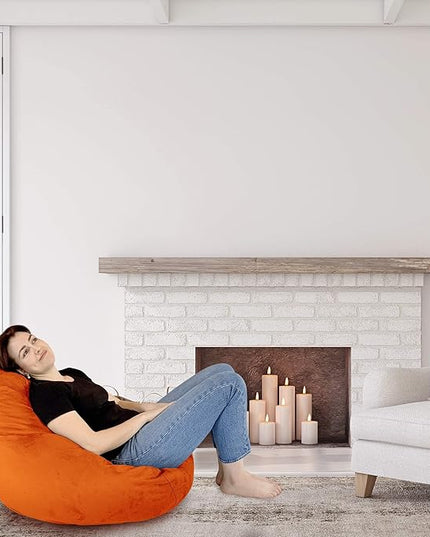 Bean Bag Stuffed Animal Storage Or Cover | No Filler | Extra Large | for Adults Or Kids | Double Stitched | Durable Zipper | Premium Microsuede - LeafyLoom