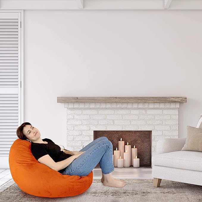 Bean Bag Stuffed Animal Storage Or Cover | No Filler | Extra Large | for Adults Or Kids | Double Stitched | Durable Zipper | Premium Microsuede - LeafyLoom