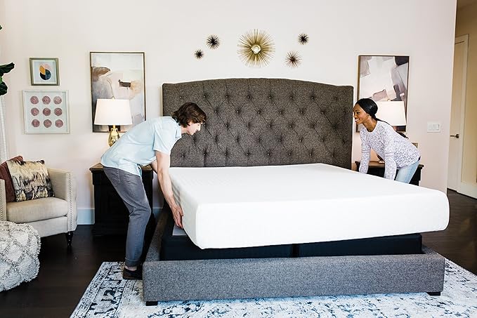 Signature Design by Ashley King Size Chime 12 Inch Medium Firm Memory Foam Mattress with Green Tea & Charcoal Gel - LeafyLoom