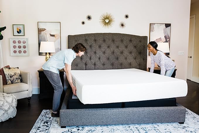Signature Design by Ashley Queen Size Chime 12 Inch Medium Firm Memory Foam Mattress with Green Tea & Charcoal Gel - LeafyLoom