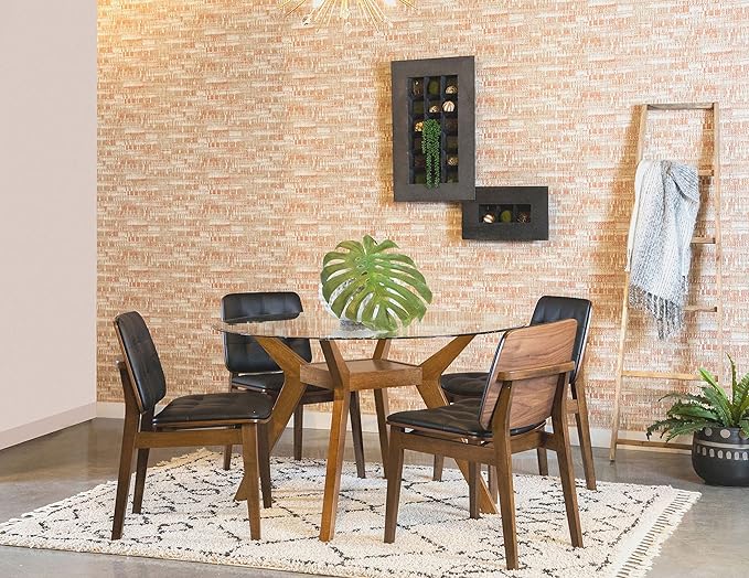 Coaster Furniture Paxton Mid Century Modern Wood Table Base Only Glass Top Sold Separately Nutmeg Brown 122180 - LeafyLoom