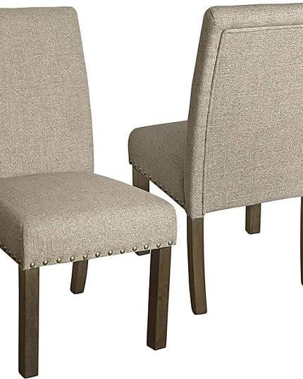 HomePop Classic Parsons Dining Chairs, Tan (Set of 2) - LeafyLoom