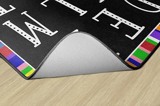 Flagship Carpets Colorful Abc's Multicolor Border Area Rug for Childrens Classroom, at Home Education or Kids Play Room, 6' x 8'4", Rectangle - LeafyLoom