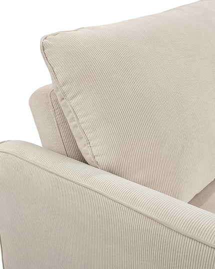 3 in 1 Oversized Convertible Loveseat Sleeper Sofa Bed,Soft Corduroy Upholstered Queen Love Seats Sofabed W/Pull Out Sleep Couch,Comfortable Cushions and Padded Armrests for Living Room - LeafyLoom