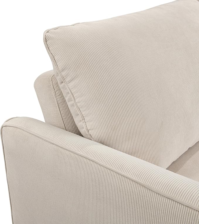 3 in 1 Oversized Convertible Loveseat Sleeper Sofa Bed,Soft Corduroy Upholstered Queen Love Seats Sofabed W/Pull Out Sleep Couch,Comfortable Cushions and Padded Armrests for Living Room - LeafyLoom