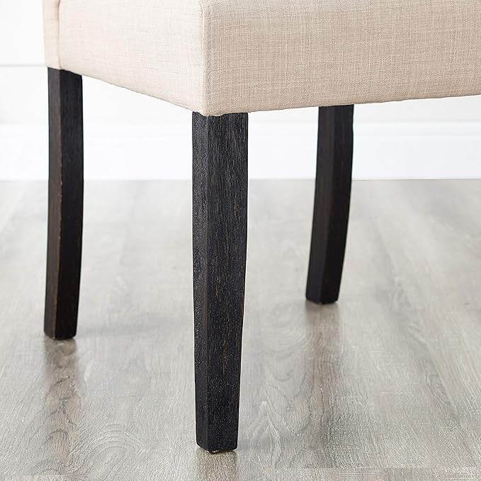 Roundhill Furniture Leviton Urban Style Dark Washed Wood Dining Set: Table, 4 Chairs and Bench, Tan - LeafyLoom