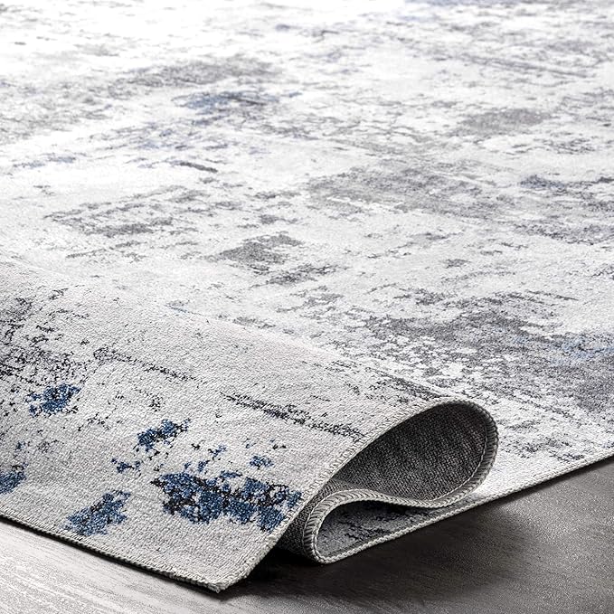 nuLOOM Dali Abstract Machine Washable Area Rug, 5x8, Grey - LeafyLoom