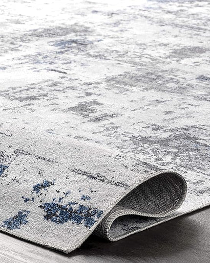 nuLOOM Dali Abstract Machine Washable Area Rug, 4x6, Grey - LeafyLoom