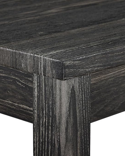 Home Kitchen 5 Piece Dining Set, Breakfast 4 Padded Stools, Industrial Bar Table & Chairs Furniture for Living Room, Apartment, Space-Saving Design, Black+Gray - LeafyLoom