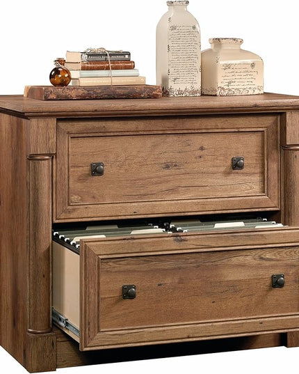 Sauder Palladia File Cabinet, Vintage Oak finish - LeafyLoom