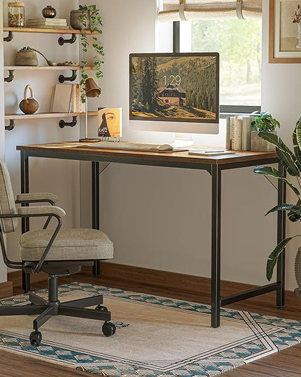 CubiCubi Computer Desk, 40 inch Home Office Writing Study Desk, Small Desk, Modern Simple Style, Basic Desk, Brown - LeafyLoom