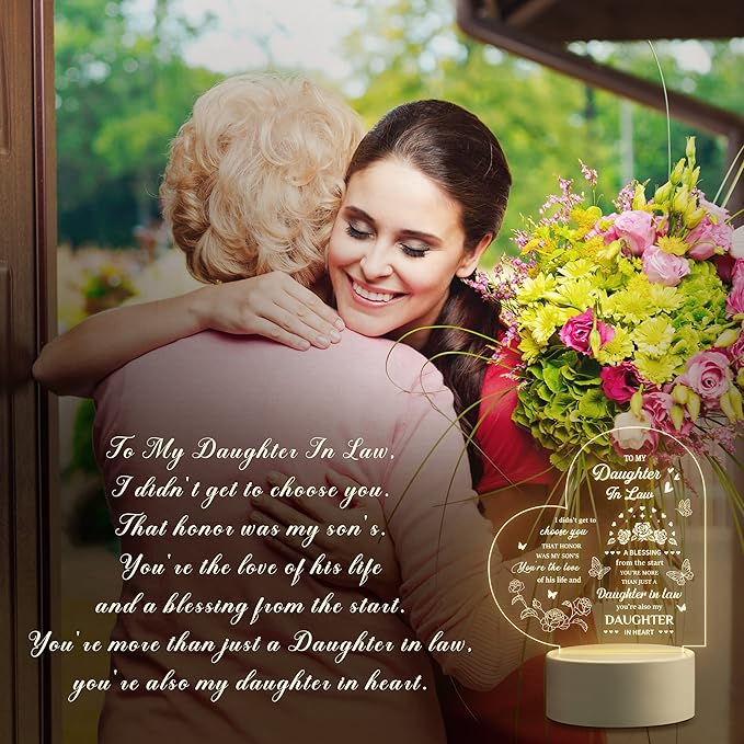 Gifts for Daughter in Law, to My Daughter in Law Night Light, Daughter in Law Gifts, Gifts for Daughter in Law from Mother in Law on Birthday, Wedding Day, Anniversary, Christmas, Mothers Day - LeafyLoom