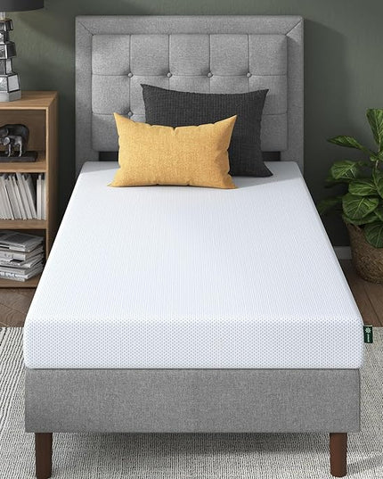 ZINUS 6 Inch Green Tea Cooling Gel Memory Foam Mattress, Twin, Fiberglass Free, Cooling Gel Foam, Pressure Relieving, CertiPUR-US Certified, Mattress in A Box, White - LeafyLoom